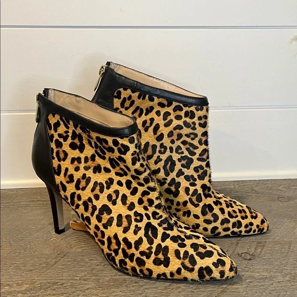 Adrienne Vittadini Nyla Leopard Print Stiletto Ankle Boot / Booties - Size 9.5 - Picture 1 of 10